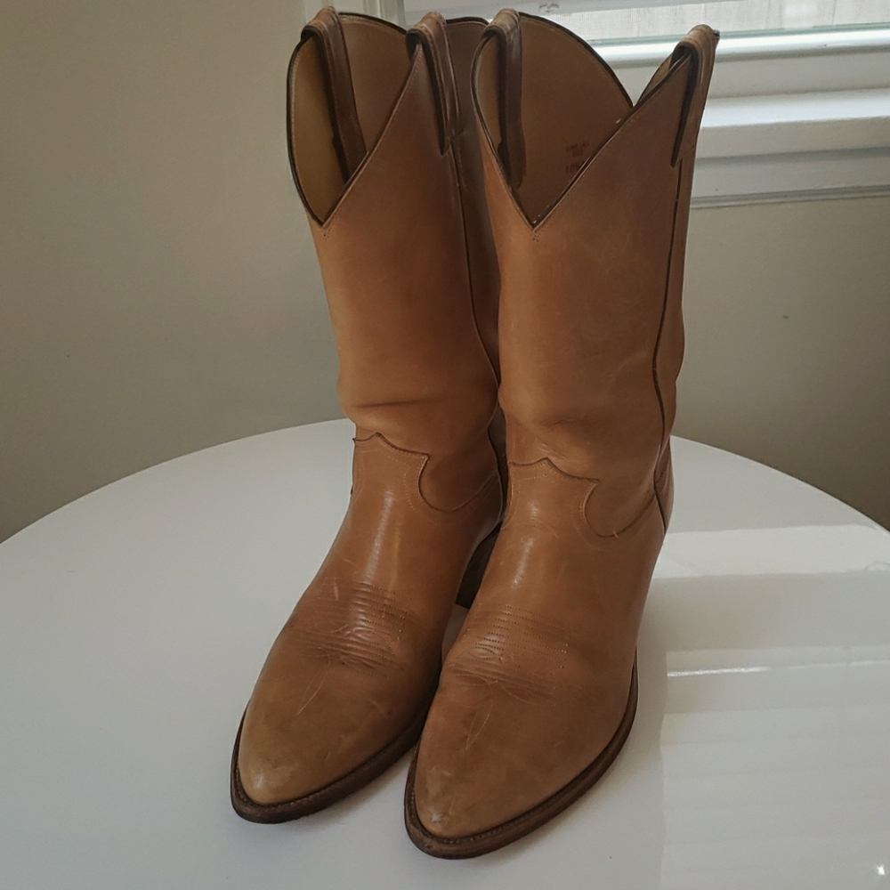 Justin Cowboy Boots Leather Style 1106